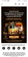 R$15,00 OFF para compras acima de 250,00