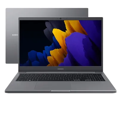 Notebook Samsung Book 15.6 FHD Intel Celeron 6305 500 GB 4GB Linux Cinza Chumbo - NP550XDZ-KP4BR