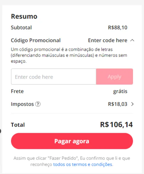 Imagem na descrição da promoção