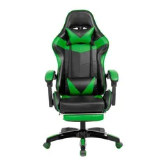 Cadeira Gamer Prizi Jx-1039g, até 120 kg, com Almofadas para Pescoço e Lombar, Regulagem de altura, Verde