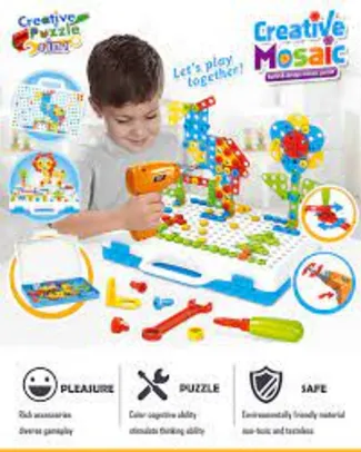Puzzle Criativo 3D, 4 em 1, Para Crianças | R$215