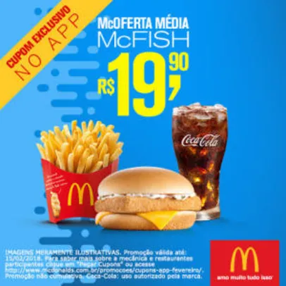 McOferta Média McFish no McDonald's - R$19,90