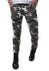 Calça masculina skinny estampa militar