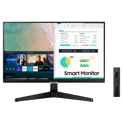 Monitor Smart Samsung Full HD 24 Polegadas S24AM506NL Preto Bivolt