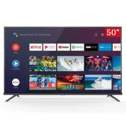 [R$1.257 AME+Prime] Smart TV LED 50" Android TV TCL 50P8M 4K UHD | R$1.571