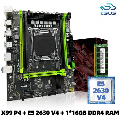  Placa Mãe Zsus-x99 8D4 com Intel Lga2011-3