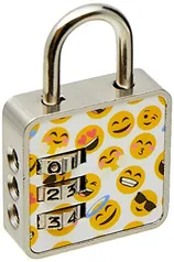 Papaiz 0114100SM6, Cadeado Segredo Fashion (Smile), Amarelo e Branca