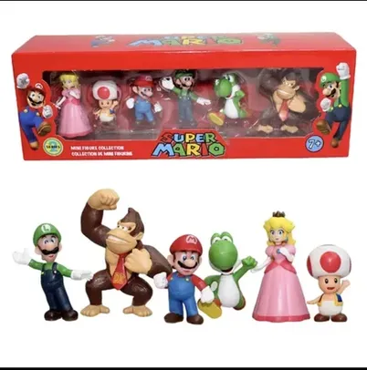 6 peças Super Mario Bros, Nintendo, Luigi, Yoshi, Donkey Kong, Peach, Yoshi de 4-7cm- AliExpress 26