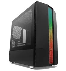 Gabinete Gamer Pichau Carrier II Lateral Vidro Temp RGB Preto, PG-CR02-BKRGB