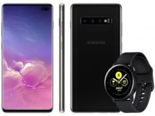 Samsung Galaxy S10+ (128GB, Todas as Cores) + Galaxy Watch Active (Preto) | R$2969