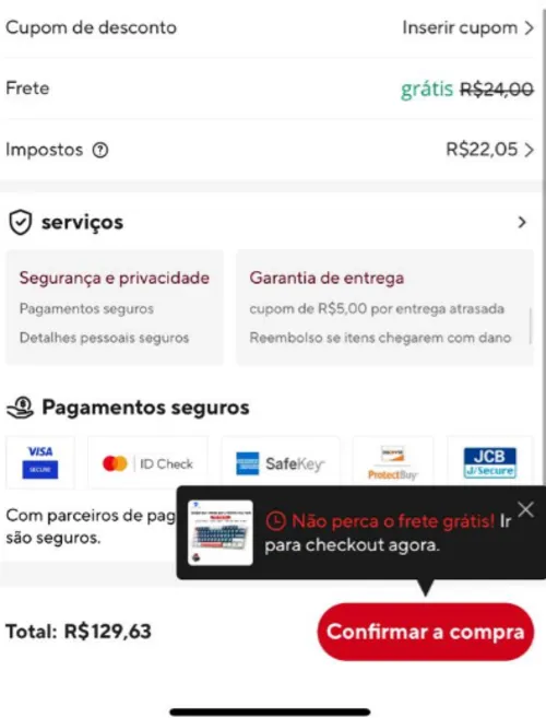 Imagem na descrição da promoção