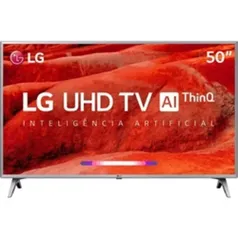 Smart TV LED 50'' LG 50UM7510 Ultra HD 4K Thinq AI Conversor Digital Integrado Wi-Fi 4 HDMI 2 USB