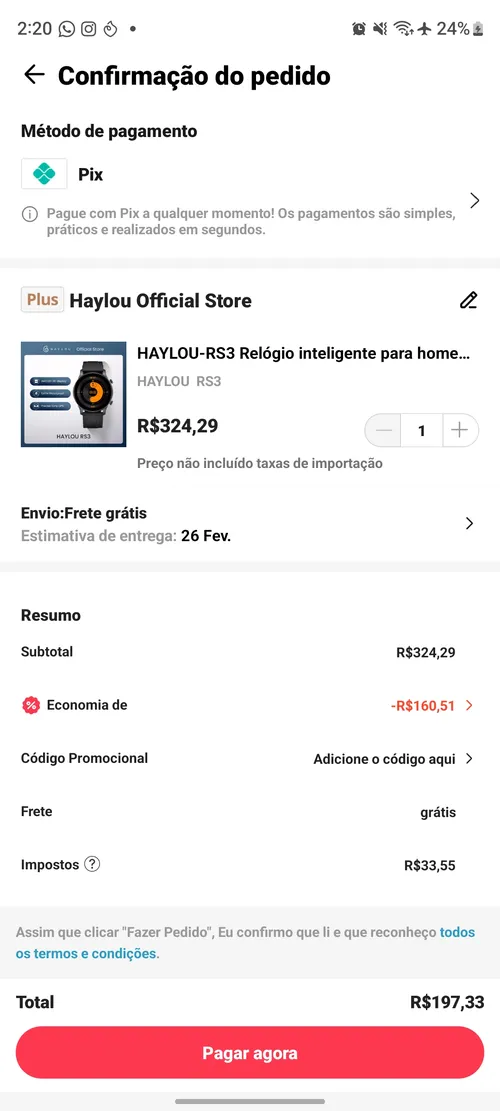 Imagem na descrição da promoção