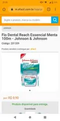 Fio Dental Reach Essencial Menta 100m - Johnson & Johnson R$ 9