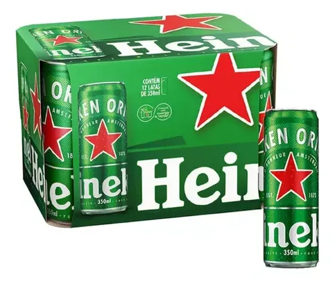 Pacote Cerveja Pilsen Sleek 12 Latas 350ml Heineken