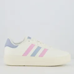 Tênis Adidas Court Platform Feminino Off White e Lilás - Tamanho 38