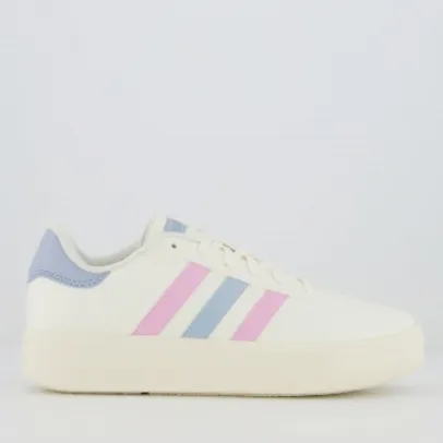 Tênis Adidas Court Platform Feminino Off White e Lilás - Tamanho 38