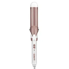 Conair Ferro de Cachos de Cerâmica Dupla de 3,5 cm, Branco/ouro rosa