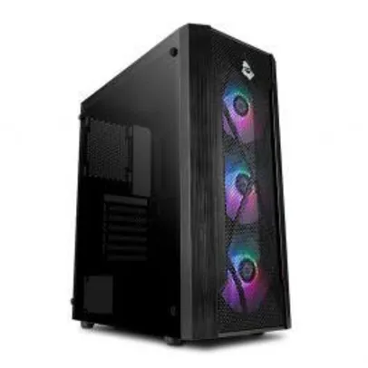 GABINETE GAMER MANCER FROST RAINBOW VIDRO TEMP PRETO, MCR-FRO1-WH