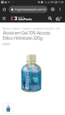 Álcool em Gel 70% Alcooss Etílico Hidratado 220g 4 UNI R$3,20 - R$0,80/cada