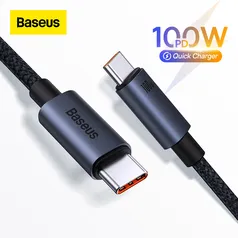 [1 METRO] Cabo Baseus 100w usb C para tipo C 