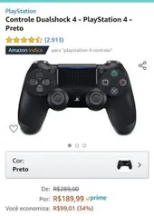 [PRIME] Dualshock 4 - controle PS4 preto - Amazon Prime