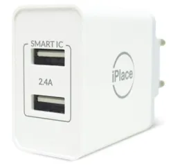 Carregador de Parede iPlace, USB 2.4, Branco