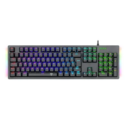 Teclado Gamer Mecânico T-Dagger Bermuda, RGB, Switch Blue, Black, ABNT2, T-TGK312-BL