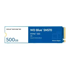 SSD WD Blue SN570, 500GB, M.2 2280, NVMe, Leituras 3.500Mbp/s, Gravação 2.300Mbp/s, Azul - WDS500G3B