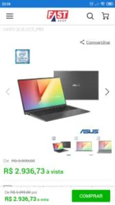 Notebook Asus, Intel® Core™ i5-8265U, 8GB, 1TB, 15.6'', NVIDIA MX230 - R$2.937