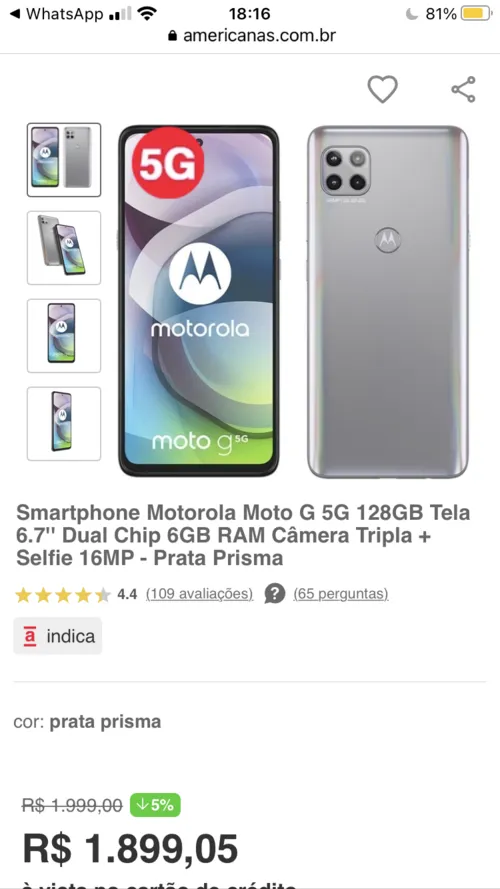 Imagem na descrição da promoção