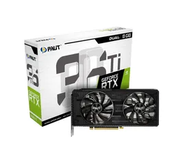 Placa de Vídeo Palit NVIDIA GeForce RTX 3060 Ti Dual, LHR, 8GB, GDDR6, DLSS, Ray Tracing, NE6306T019P2-190ADV1