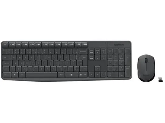 Kit Teclado e Mouse Sem Fio Logitech MK235 | R$126