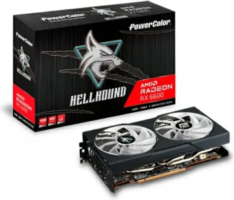 PowerColor Hellhound Radeon RX 6600, 8GB, GDDR6, FSR, Ray Tracing, AXRX 6600 8GBD6-3DH