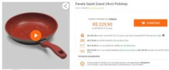 [AME] Panela Sauté Grand 24cm Polishop - R$230 [R$138 com AME]