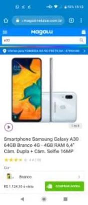 Samsung Galaxy A30 64GB Branco