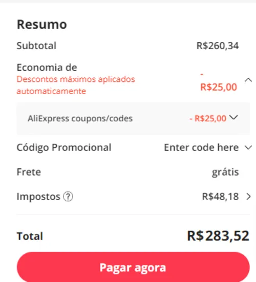 Imagem na descrição da promoção