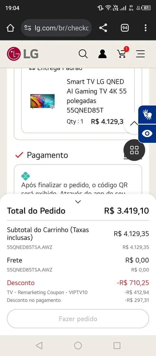 Imagem na descrição da promoção