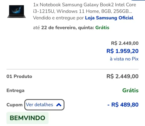 Imagem na descrição da promoção