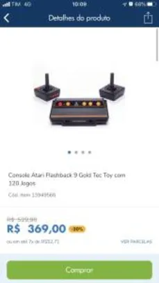 Console Atari Flashback 9 Gold Tec Toy com 120 Jogos - R$369
