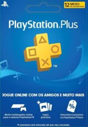 Cartão Pré Pago - Playstation Plus 12 Meses - Online