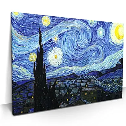 Quadro Van Gogh Noite Estrelada para Sala Decorativo Arte Ambiente Moderno Hall Escritório Decoração