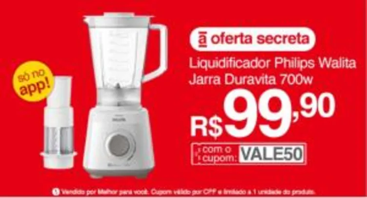 Liquidificador Philips Walita Daily Turbo Ri2113 Jarra Duravita 700w 5vel. Branco | R$ 100