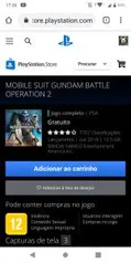 (Grátis) Mobile Suit Gundam Battle Operation 2