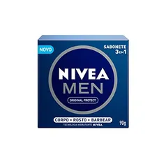 [Rec] NIVEA MEN Sabonete em Barra Original Protect 3 em 1 90g - Ideal para o corpo, rosto e barba