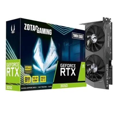 Placa de Vídeo Zotac Gaming NVIDIA GeForce RTX 3050 Twin Edge OC, 8GB GDDR6, LHR, DLSS, Ray Tracing - ZT-A30500H-10M