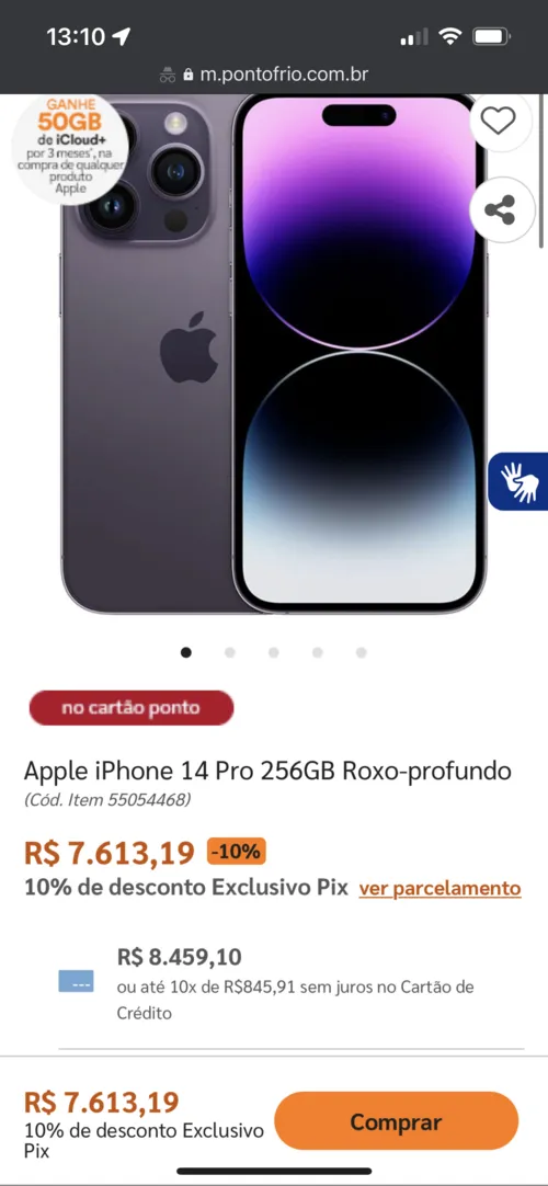 Imagem na descrição da promoção