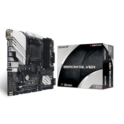 Placa Mãe Biostar B550M-SILVER, Chipset B550, AMD AM4, mATX, DDR4, AB55BM4T-R01-BS212Y