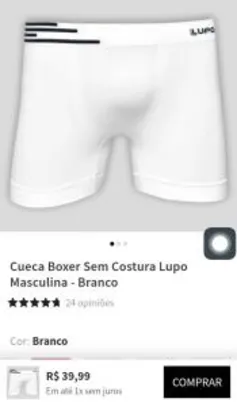 (2) Cuecas Boxer Sem Costura Lupo - R$40