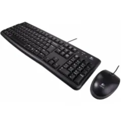 Combo Teclado e Mouse Logitech MK120 1000DPI Black ABNT2